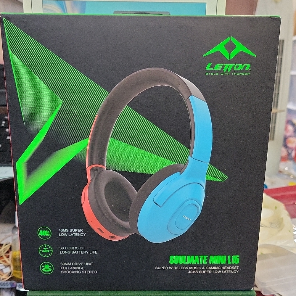 Letton Blue & Orange Wireless Headphones New in Box